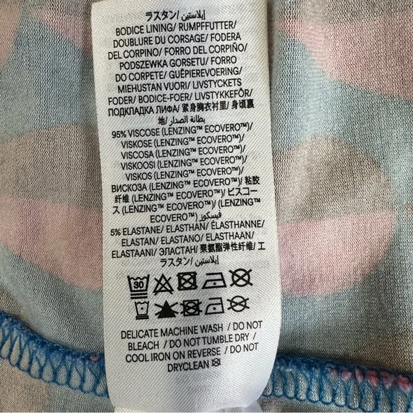 Boden Ophelia Faux Wrap Maxi Dress Multicolor Jersey Raindrop Geo Tie Waist Sz 0 - Picture 5 of 7